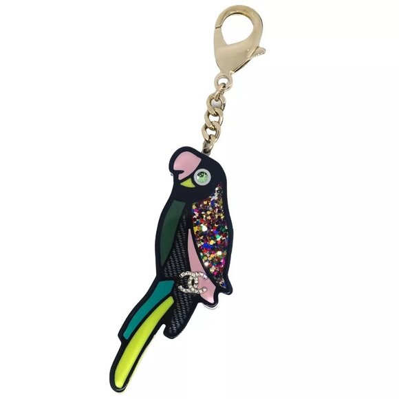 Chanel Black Parrot Chain Bag Charm - Picture 8 of 9